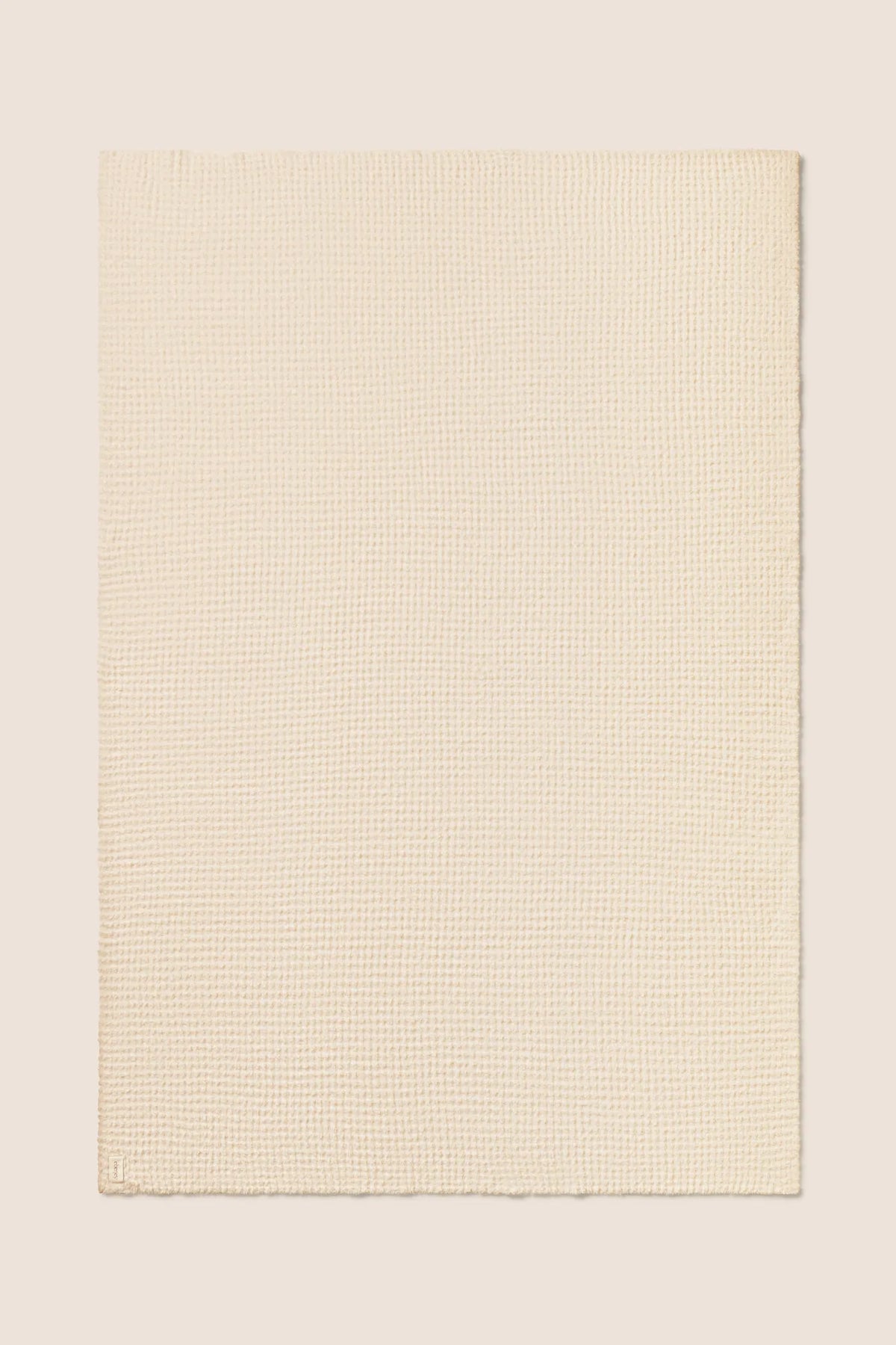 Image of Recycled Boucle Waffle Blanket in Ivory