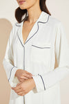 Gisele TENCEL™ Modal Long Sleeve & Shortie Short PJ Set - Pure Ivory/Navy