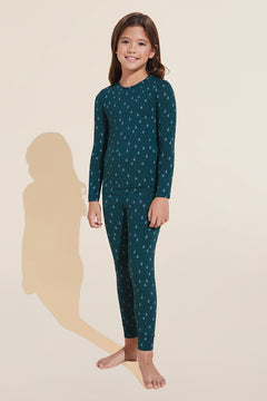 Kids TENCEL™ Modal Unisex Long PJ Set - Forest Evergreen