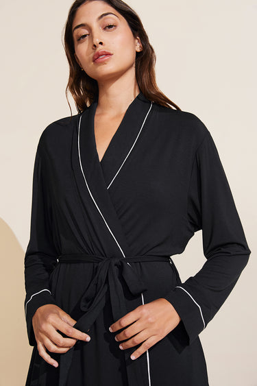 Gisele TENCEL™ Modal Robe - Black/Sorbet Pink - Eberjey