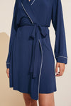 Gisele TENCEL™ Modal Robe - Navy/Ivory