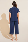 Gisele TENCEL™ Modal Short Sleeve Cropped PJ Set - Navy/Ivory