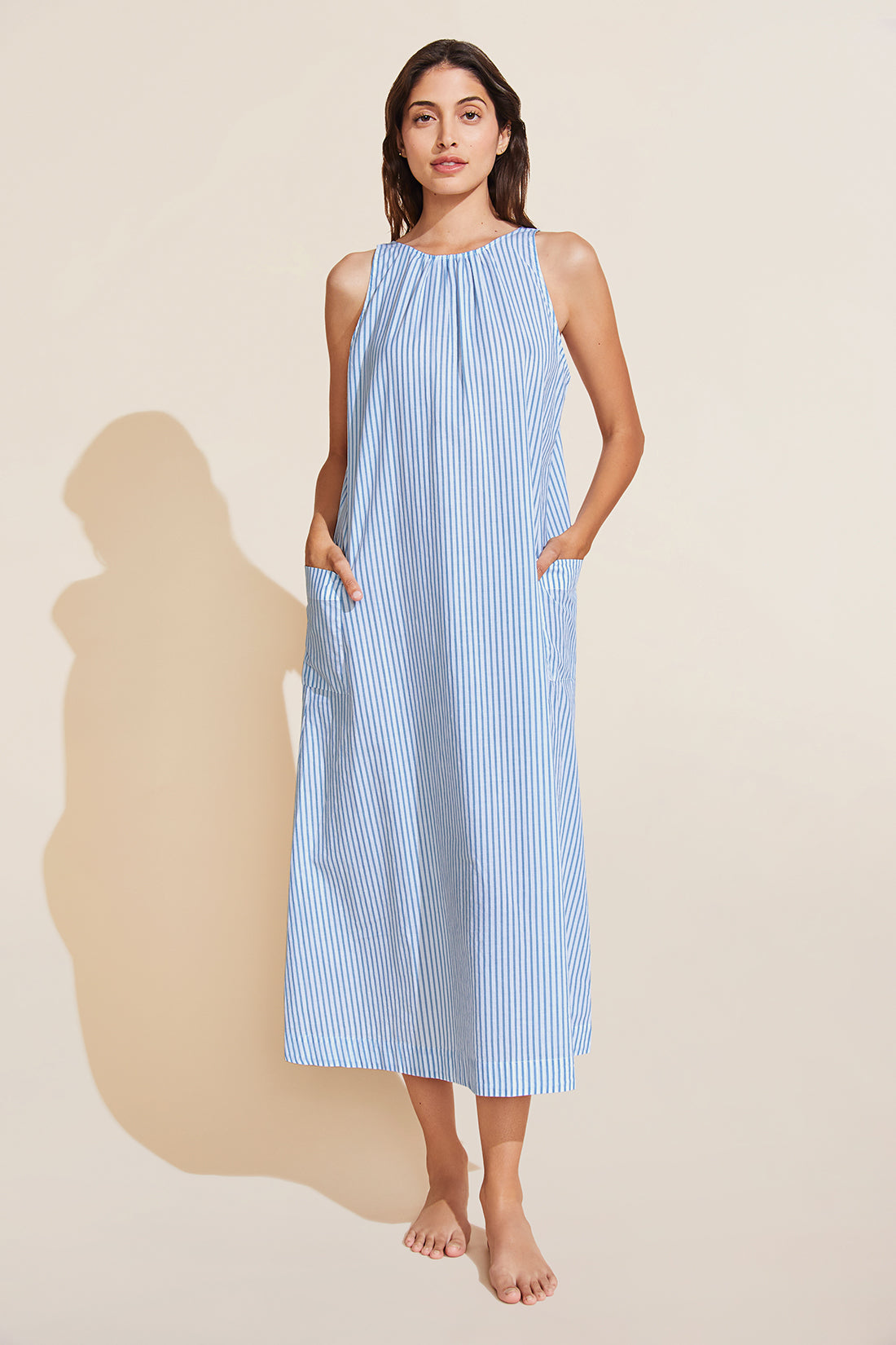 Organic Sandwashed Cotton Two-Way Dress - Nautico Stripe Azure