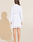 Model wears Mariana TENCEL™ Modal Robe in White.