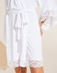 Model wears Mariana TENCEL™ Modal Robe in White.