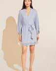 Model wears Mariana TENCEL™ Modal Robe in Ice Blue.