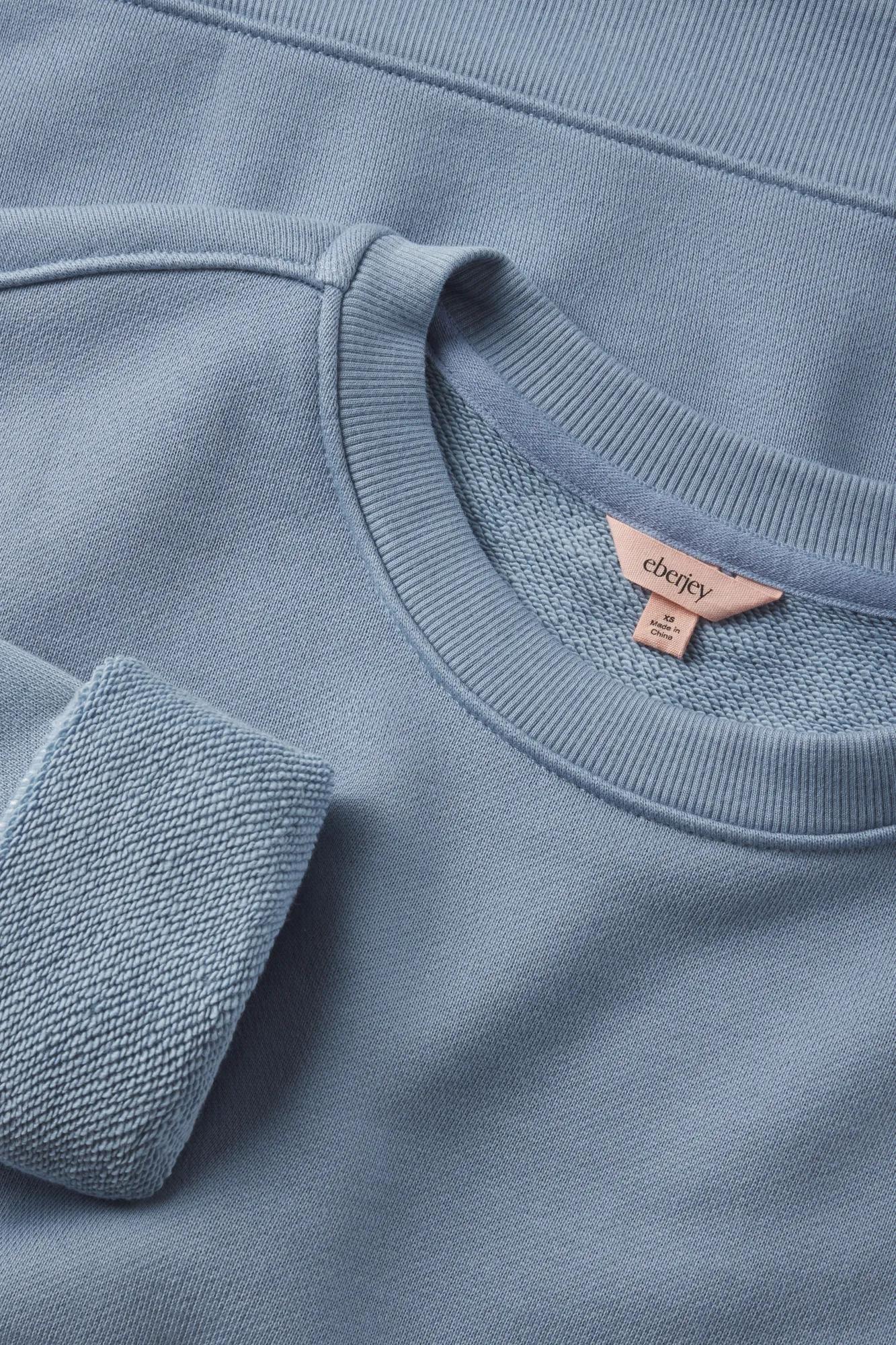 Fabric Detail of FRENCH TERRY SWEATSHIRT - Faded Denim