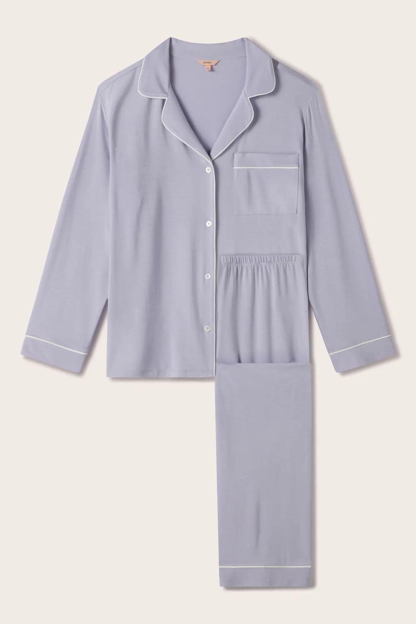 Image of Gisele TENCEL™ Modal Long PJ Set in Lavender Dusk/Ivory
