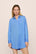 Model is wearing Gisele TENCEL™ Modal Boyfriend Sleepshirt in CornflowerBlue