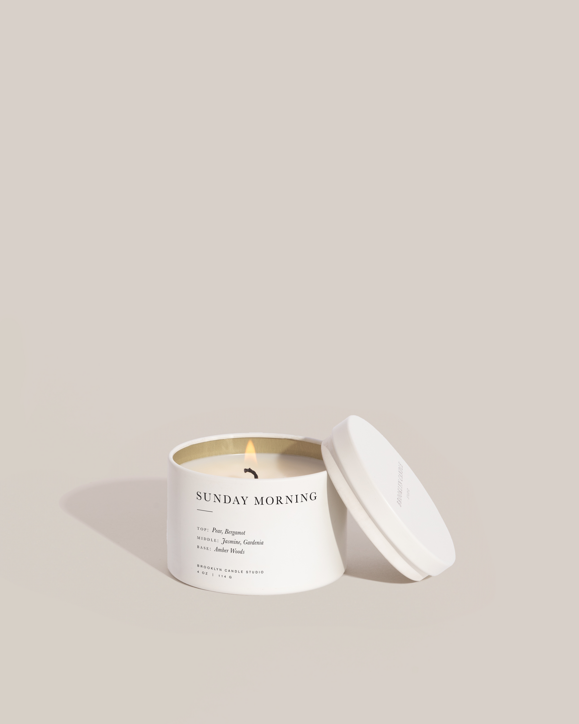Image of Brooklyn Candle Tin Travel Candle in Sunday Morning