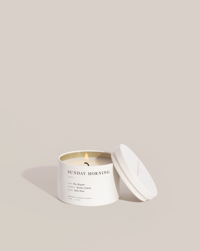 Image of Brooklyn Candle Tin Travel Candle in Sunday Morning