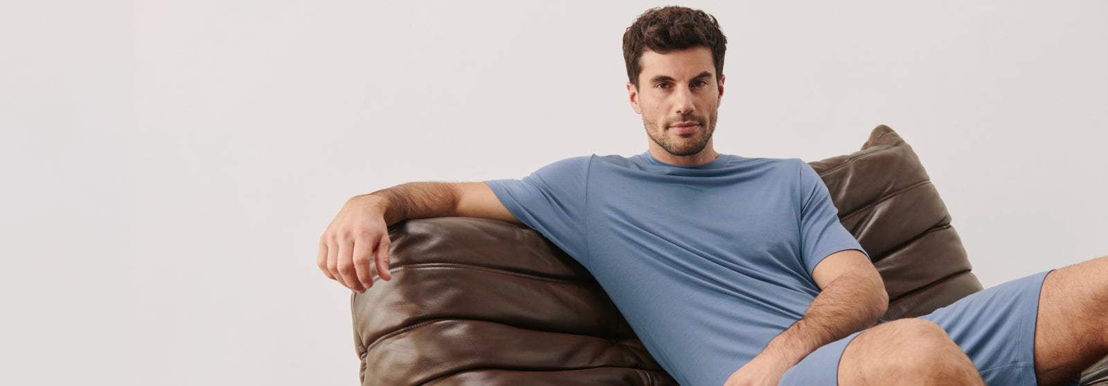 Henry TENCEL Modal Short PJ Set in Slate Blue