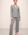 Model wears Gisele TENCEL™ Modal Long PJ Set in moonlight/ivory.