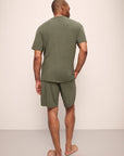 Model wears Henry TENCEL™ Modal Short PJ Set in Moss.