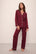 Model wears Gisele TENCEL™ Modal Long PJ Set in Cabernet/Ivory/