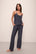 Model wears Gisele Printed TENCEL™ Modal Cami & Pant PJ Set in Duo Stripe True Navy.