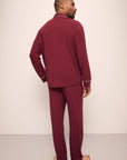 Model wears William TENCEL™ Modal Long PJ Set in Cabernet/Ivory.