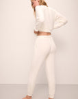 Model wears Cozy Time Jogger in Ivory.