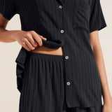 Eberjey Gisele TENCEL™ Modal Rib Relaxed Short PJ Set - Black