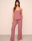 Model is wearing Gisele TENCEL™ Modal Cami & Pant PJ Set  in  Berry Blush