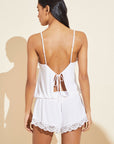 Model wears Mariana TENCEL™ Modal Romper in White.