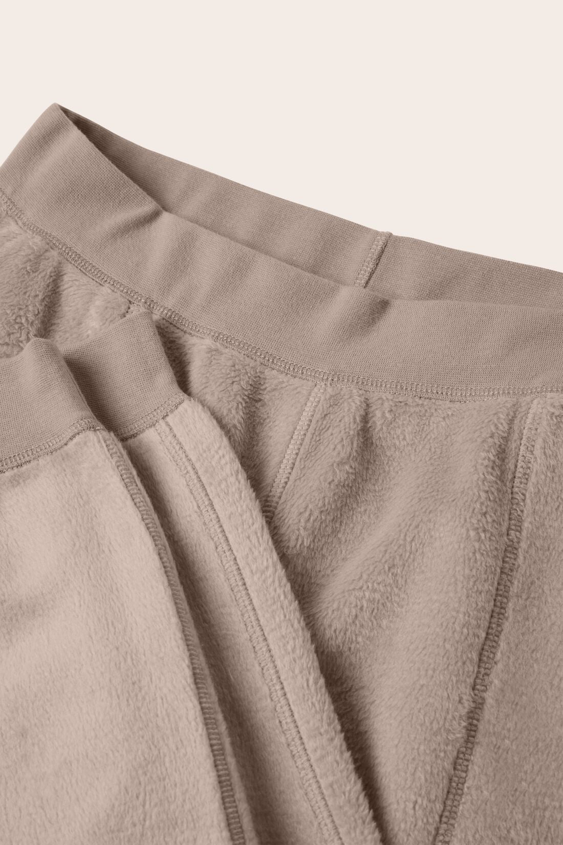 Detail image of fabric of Reversible Plush Jogger in Toffee