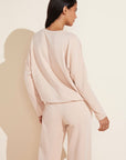 Model wears Softest Sweats Plush TENCEL™ Top in Spanish Vanilla.