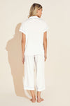 Gisele TENCEL™ Modal Short Sleeve Cropped PJ Set - White/Ice Blue