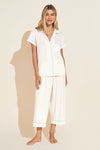 Gisele TENCEL™ Modal Short Sleeve Cropped PJ Set - White/Ice Blue