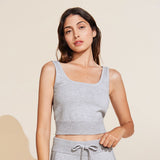 Eberjey Recycled Sweater Cropped Tank - Heather Grey
