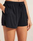 Model wears Gisele TENCEL™ Modal Everyday Relaxed Short in Black.