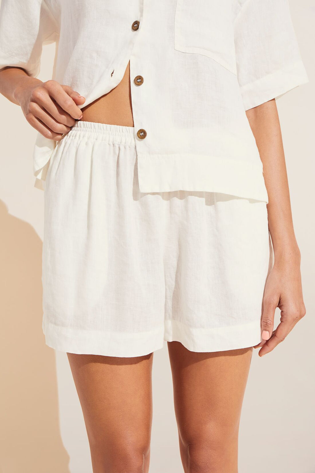 Drawstring Linen Short Set Garment Dyed Linen Short Set – Eberjey