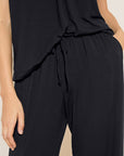 Model wears Gisele TENCEL™ Modal Cami & Pant PJ Set in Black.