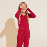 Eberjey Kids TENCEL™ Modal Unisex Long PJ Set - Apres Ski Haute Red/Ivory