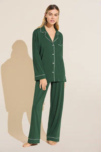 Gisele TENCEL™ Modal Long PJ Set - Forest Green/Ivory