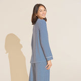Eberjey Gisele Printed TENCEL™ Modal Long PJ Set - Geo Sphere Cobalt/Ivory
