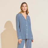 Eberjey Gisele Printed TENCEL™ Modal Long PJ Set - Geo Sphere Cobalt/Ivory