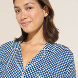 Eberjey Gisele Printed TENCEL™ Modal Long PJ Set - Geo Sphere Cobalt/Ivory
