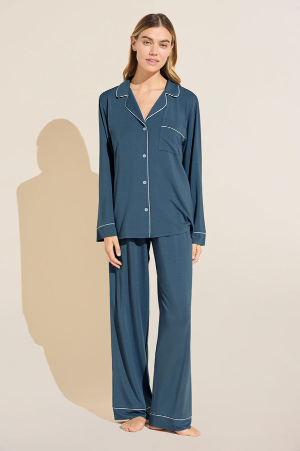 Gisele TENCEL™ Modal Long PJ Set - Heritage Blue/Ivory - Eberjey