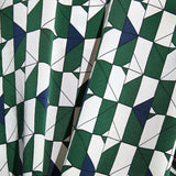 Eberjey Inez Washable Silk Printed Long PJ Set - Mosaic Tile Forest Green/Navy