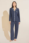 Frida TENCEL™ Modal Long PJ Set - Nightshadow Blue/Ivory