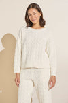 Cable Knit Recycled Sweater Crewneck - Ivory