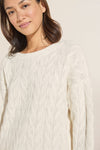 Cable Knit Recycled Sweater Crewneck - Ivory