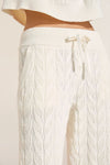 Cable Knit Recycled Sweater Straight Leg Pant - Ivory