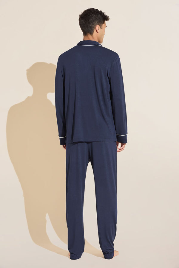 William TENCEL™ Modal Long PJ Set - True Navy/Ivory - Eberjey