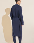 Model wears William TENCEL™ Modal Robe in True Navy/Ivory.