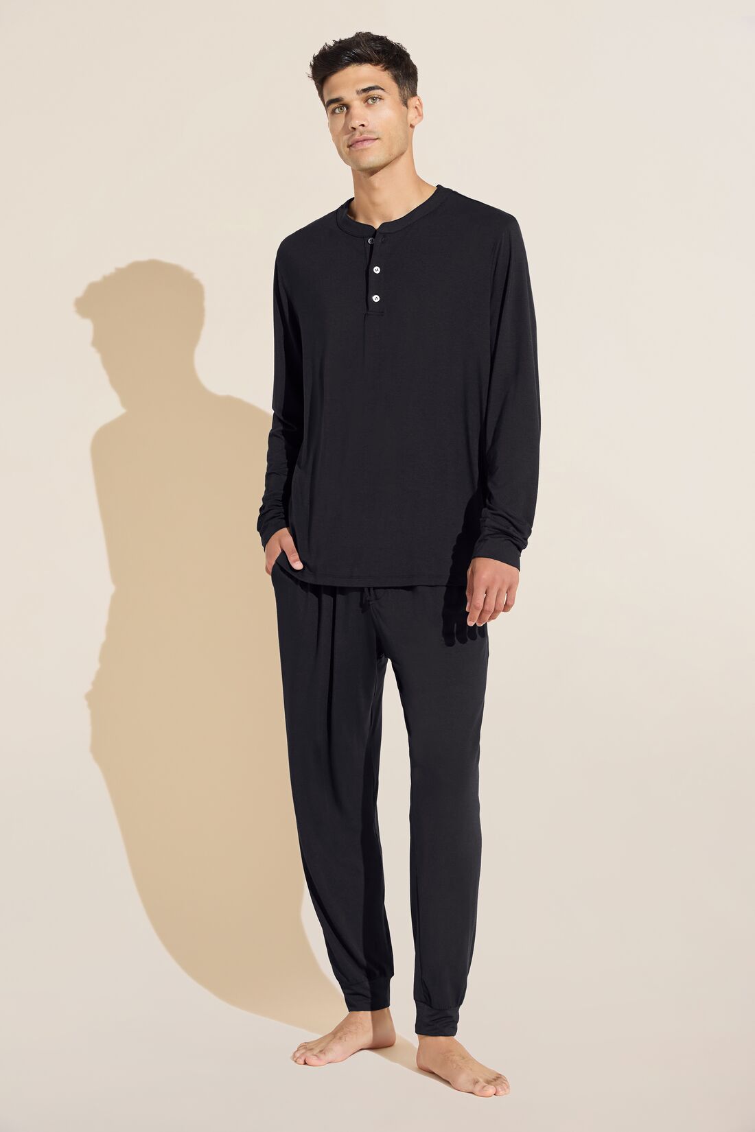 Mens Solid Black Pajamas – Leveret Clothing
