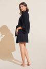 Model wears Naya TENCEL™ Modal Robe in Black.