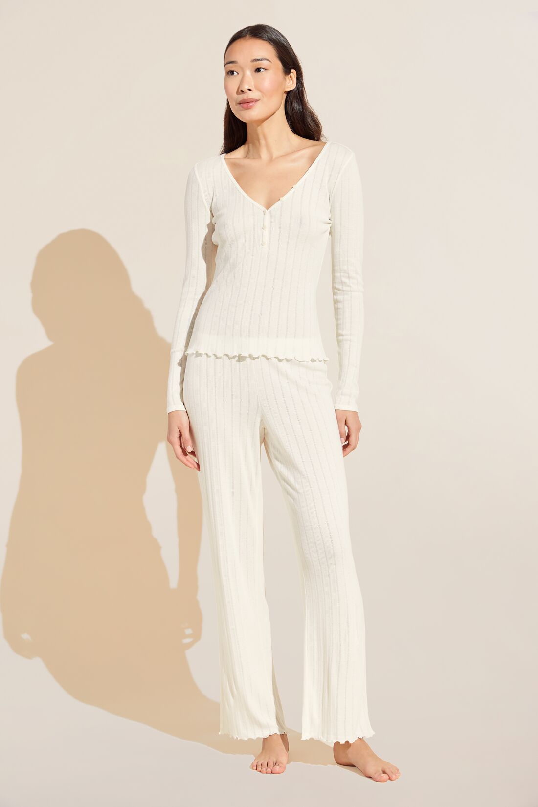 Tencel Sleepwear Women Eberjey Women's Pointelle V-Neck