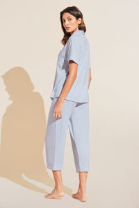 Gisele TENCEL™ Modal Short Sleeve Cropped PJ Set - Ice Blue/Ivory